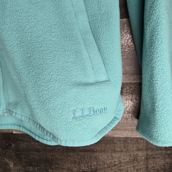 L.L.Bean Turquoise Feather Fleece Full Zip Jacket - Picture 2 of 6